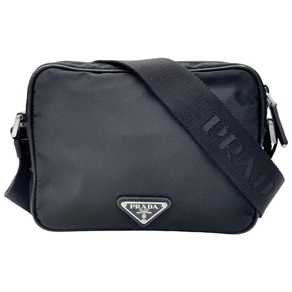 PRADA Prada Shoulder Bag 2VH144 Nylon Leather Black Women's Men's